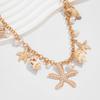 Gold Tone Waist Chain Fashionable Belly Chain with Sea Star and Faux Pearls Design for Ocean Charm Style