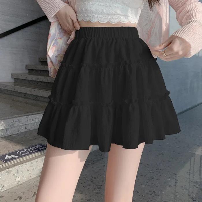 

Sweet Summer Puff Pleated High-Waist Skirt: Petite & Anti-Exposure M