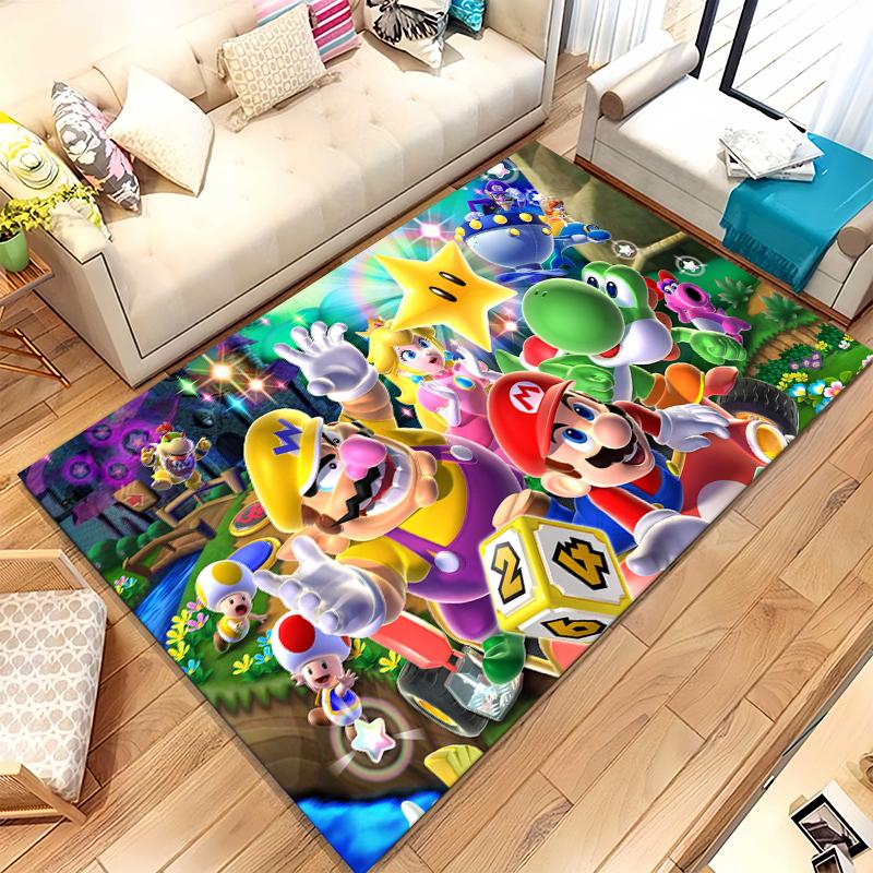 Retro M-Mario Bros Game Cartoon Living Room Non-Slip Area Rug Soft Carpet for Bedroom Kids Playroom Sofa,Home Decor Doormat Gift