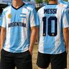 Summer Fashion GPT New Messi Graffiti Fan Sports T-shirt Daily Match Training Comfortable Parent-child Argentina Football Jersey