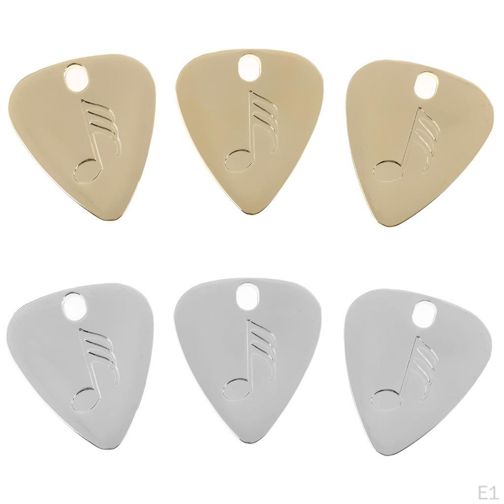 3PCS High Picks Stainless Steel for Acoustic Guitar Bass Gold Durable
