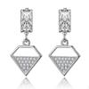 Pendientes colgantes con diseño de diamantes de cristal a la moda para mujer, accesorios, pendientes de plata de ley 925, joyería para mujer con piedras