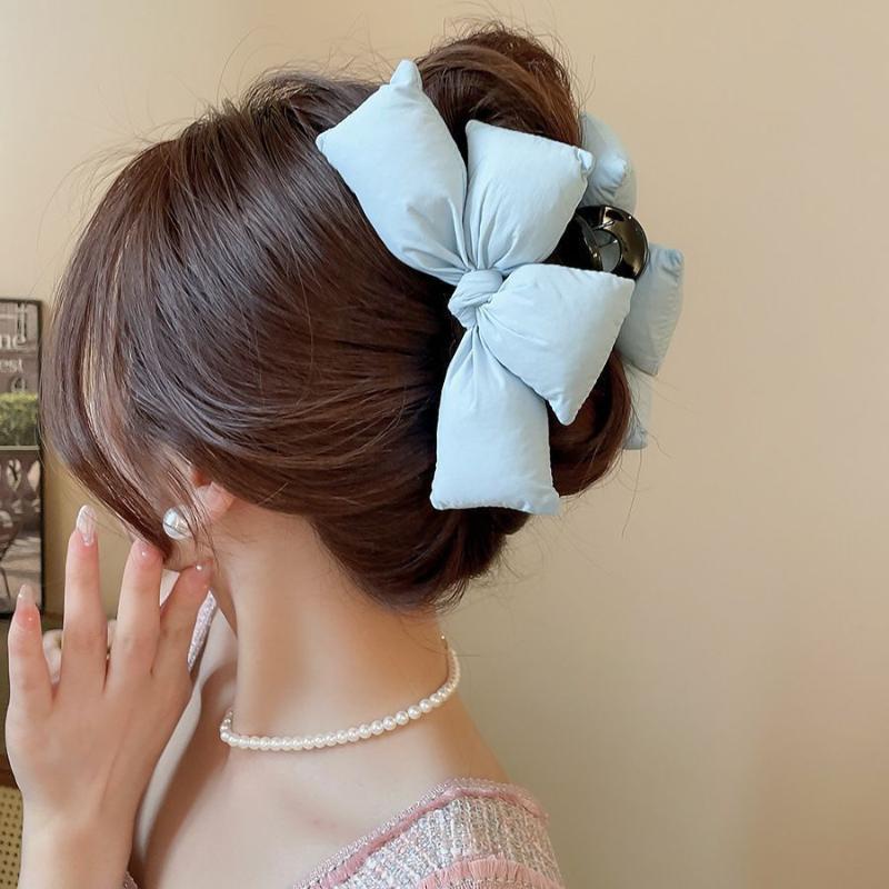 Three-Dimensional Bow Princess Head Women Hairpin Advanced Sense Back Head Hair Disc Grab Clip Shark Clip Hair