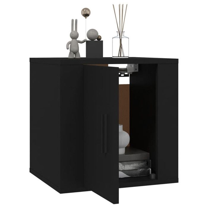 816642 vidaXL Meuble TV mural Noir 40x34,5x40 cm