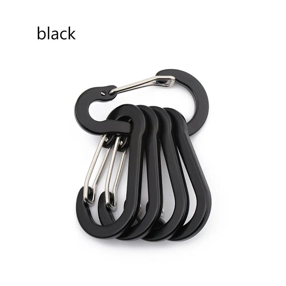 5pcs Tools Carabiner Outdoor Backpack Camping Climbing Fishing Hook Keychain Snap Clip Multi-Use Aluminum Alloy Lock Buckle