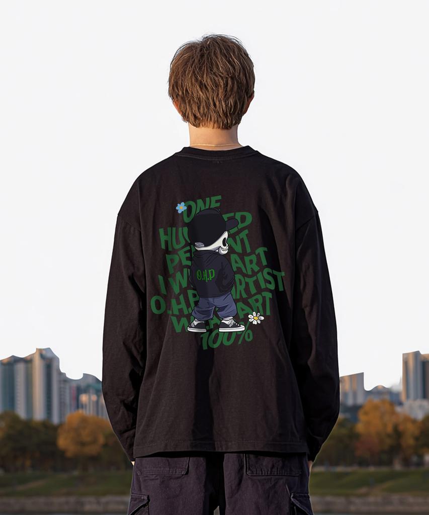 OHP Ohpxharmonia4 B Hip Skull Crew Neck Long Sleeve T-Shirt