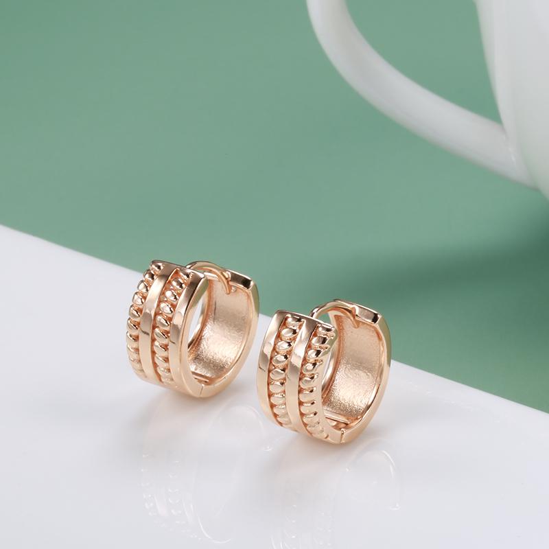 Fashion Glossy Dangle Earrings  Rose Gold Minimalist Style Earrings For Women High Quality Daily Fine Jewelry