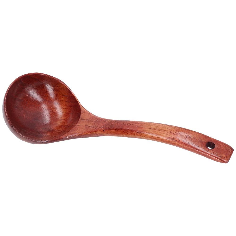 Smooth Burr-free Soup Spoon Solid Wood Porridge Scoop Waterproof Treatment Cooking Spoon Canteen