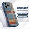 Luxury Cloth Texture Case For iPhone 17 Pro Max iPhone 16 15 14 13 Pro Max Magnetic For Magsafe Hybrid TPU+PC Matte Cover