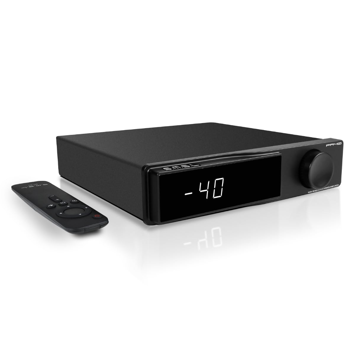 

SMSL PA40 Class D Power Amplifier, 165W Stereo Amplifier for Passive Speakers, MA5332 Chip, EQ, Bass and Treble Control, Built-in Power Supply