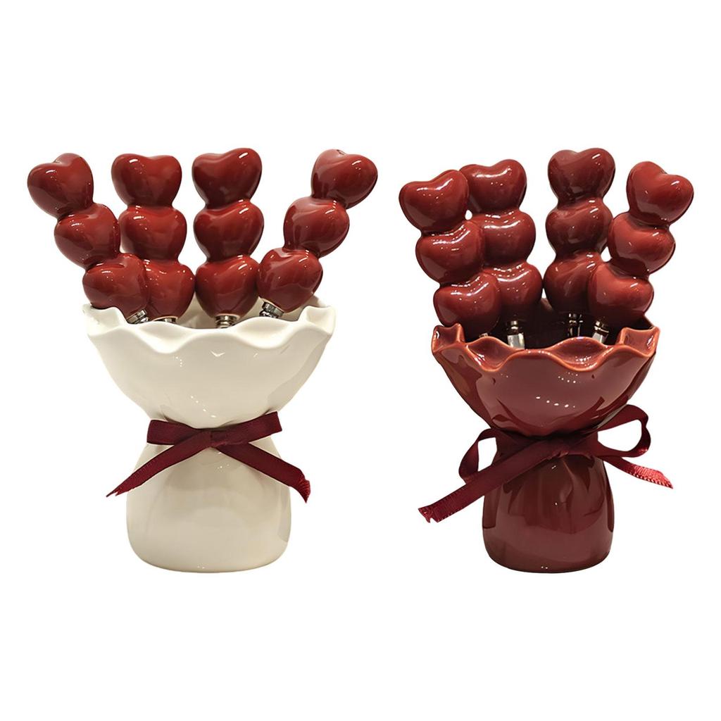 Fruit Fork with Holder,Wedding Party Supplies, Creative,Elegant,Decorative,Food Picks,Cake Dessert Forks,for Dessert Cake Home