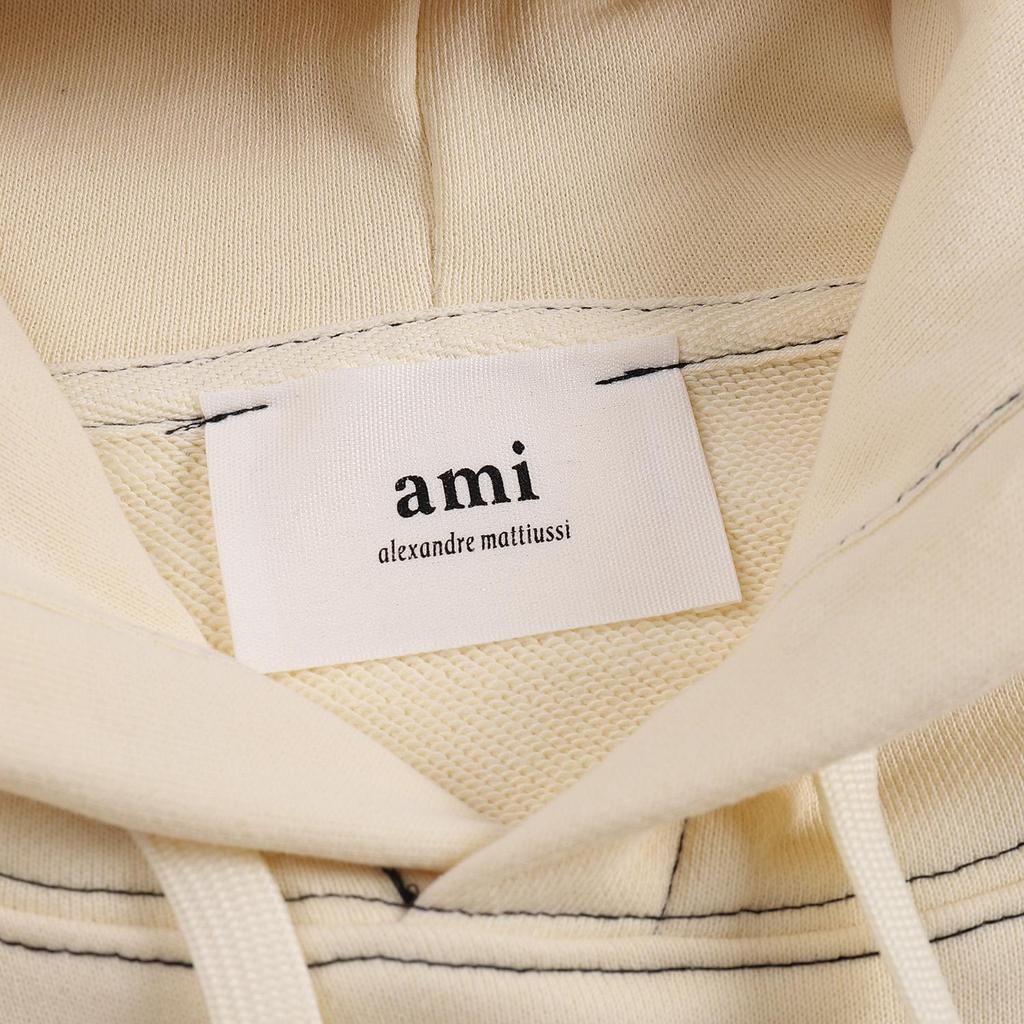 AMI 2025 Autumn and Winter New Letter Embroidery High-quality Cotton Men Hooded Sweatshirt