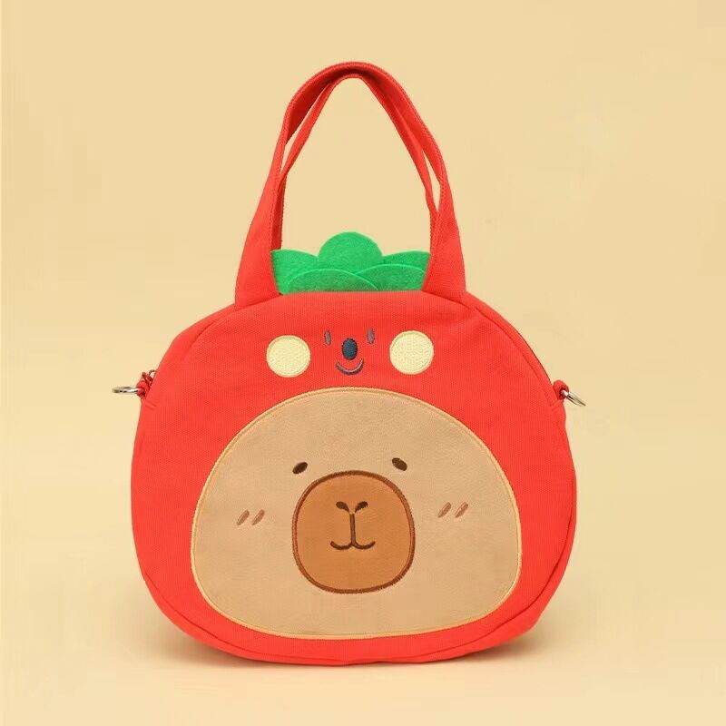 Capybara peluş sırt çantası Kawaii moda peluş bebek kürk çanta çocuk çantası omuzdan askili çanta Mini sırt çantası çanta kız arkadaşı için hediyeler
