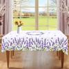 1 Piece Spring And Summer Purple Lavender Pattern Round Tablecloth, Flower Print Rectangular Tablecloth, Party Tablecloth, Home Table Decoration, Cour