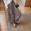 Dames Panterprint Wijde Pijpen Broek Elastische Taille Losse Cropped Broek Casual Ademend Streetwear Broek