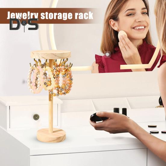 Stojan na náhrdelníky Organizér na šperky s háčky Dřevěná základna Organizér na čelenky Stojan pro vystavení pro dívky Náhrdelníky Náramky