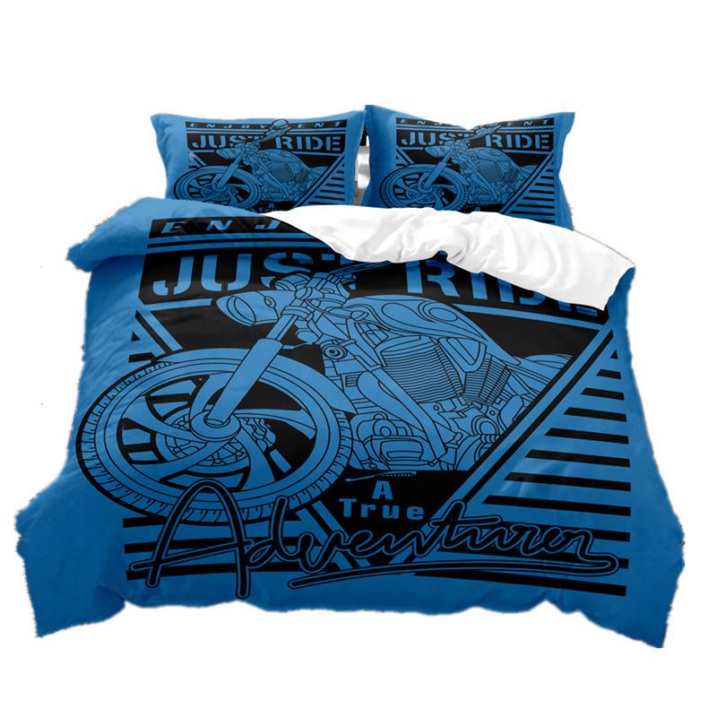 Vintage Harley Serie Neue Bettwäsche Studentenwohnheim Dreiteiliges Set