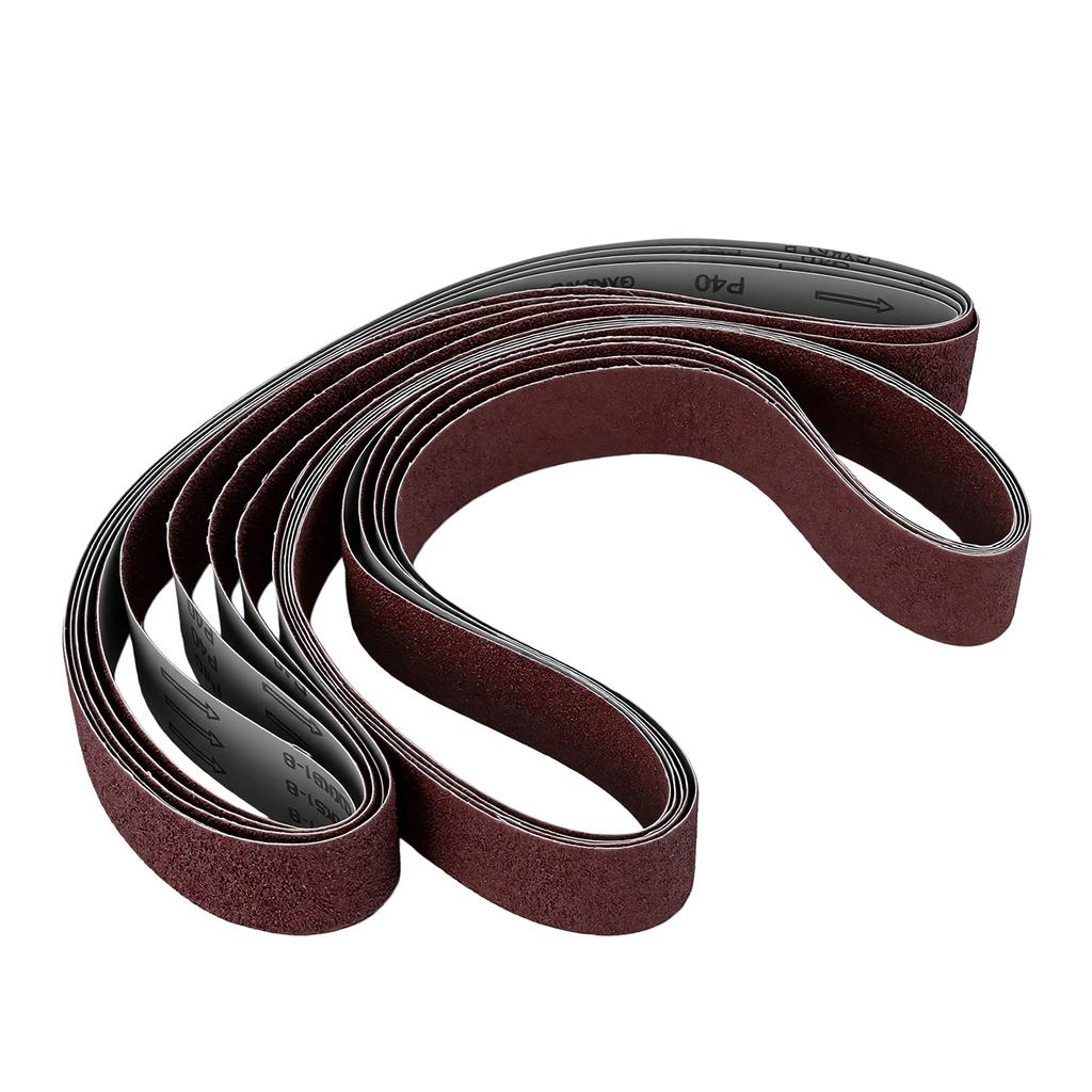 10 Pcs Sanding Belt Set 1220x50mm 40 60 80 100 120 Grit Aluminum Oxide Belt Sandpaper for Wood Metal Plastic
