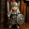 Stable Base Desk Sculptures Viking Gnome Warrior Figurine, Resin Nordic Dwarf Statue, Decorative Weather Resistant Yard Decorations Soldier