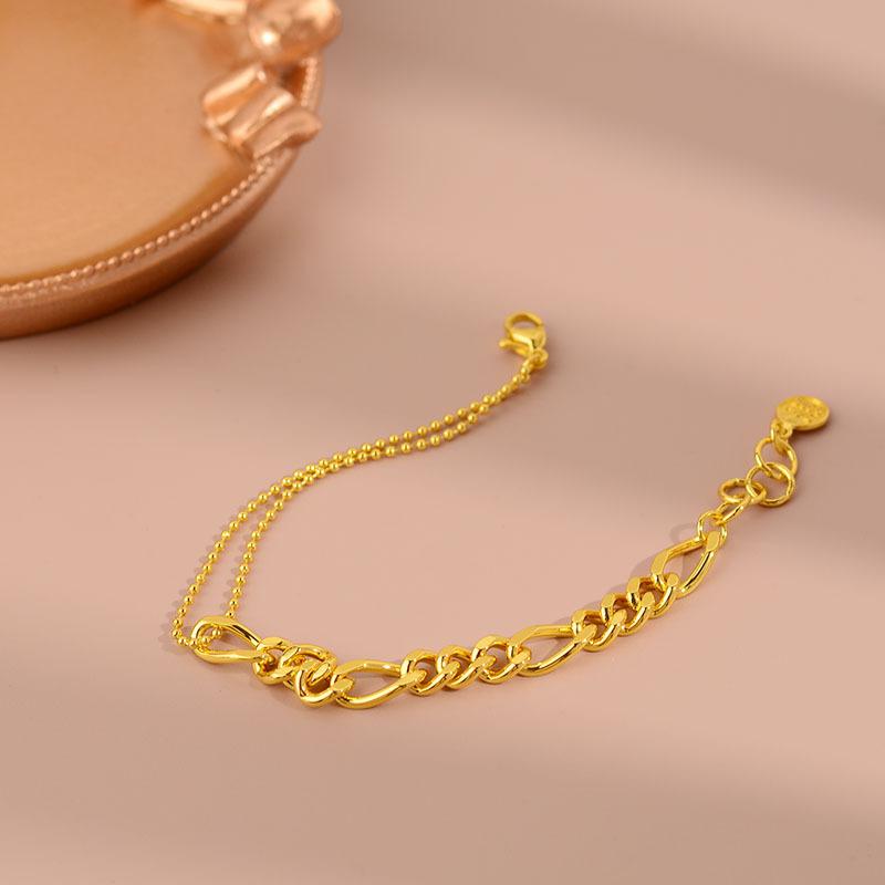 Niche Design Sense Gold Splicing Chain French Necklace Collarbone Chain