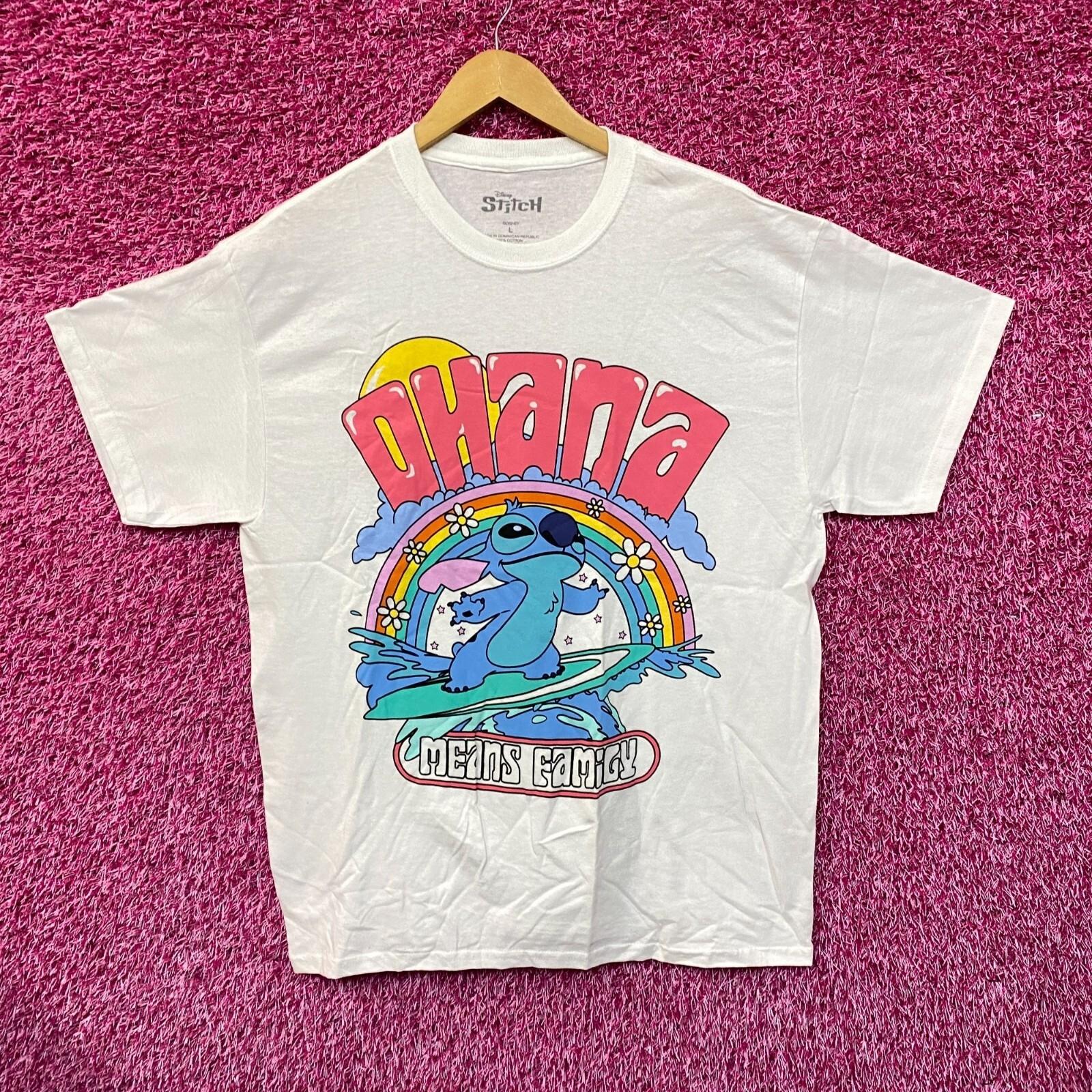Stitch Surfing Ohana Means Family Disney Lilo  Stitch Tee L S
