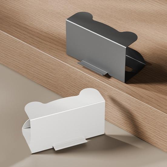 under Cabinet Paper Towel Holder Space Saving Tissue Box Holder No Drilling Tissue Dispenser with Mobile Phone Holder for Kitchen