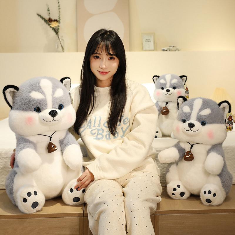 Cartoon Cute Dog Shit Luck Husky Doll Plush Toy Dog Two Ha Doll Children Soothing Rag Doll