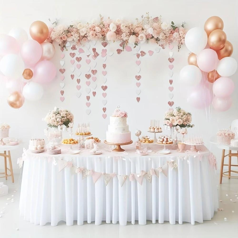 Paper Heart Streamer Banner Decorative Paper Garland Paper Heart Decorations Wedding Decorations