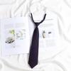 Black Tie Japanese Academy Style No-Iron Shirt with Decorative Bow Tie - Women DK Hand-Knit Grey Stripe for Men
