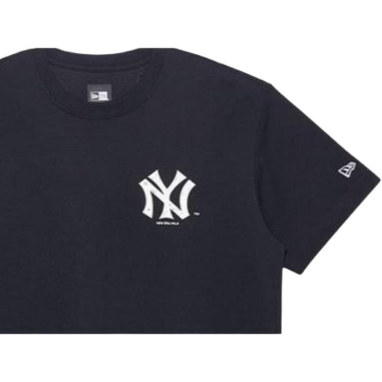 New Era X MLB Collaboration New York Yankees Letter Print Crew Neck Casual Summer American Short Sleeve T-Shirt Women T-Shirt Black 13702561