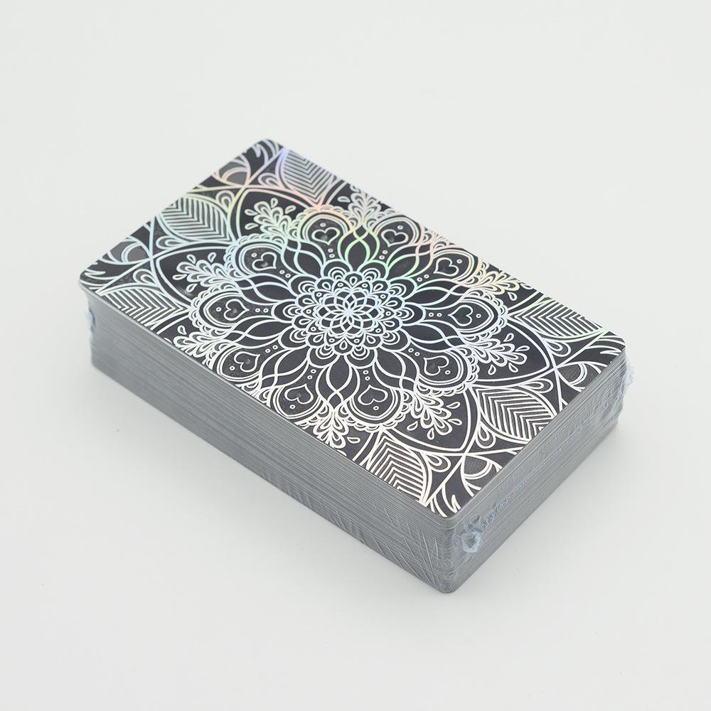 Noua folie de aur Laser colorat Tarot Ștanțare cu aur Imprimare coloră Plastic rezistent la apă Carte de joc de joc de masă
