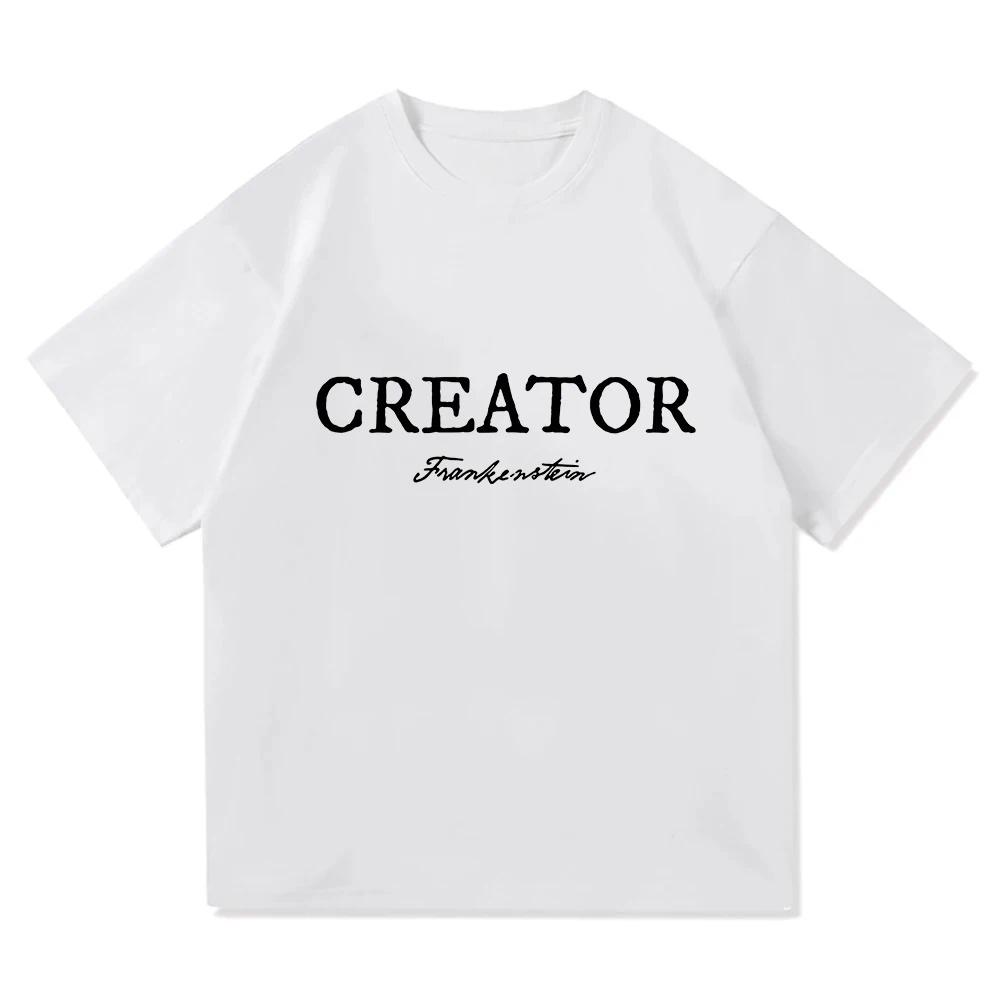 Frankenstein Beauty Creator Tshirts Unisex Streetwear Casual Short Sleeve Oneck Male Tshirt Summer Men Women Letter Print Tees