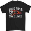 Biker Loud Pipes Saves Lives Motorcycle Mens T-Shirt 100% Cotton