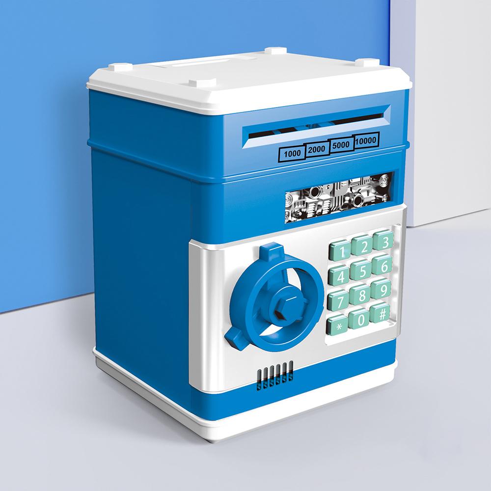 Piggy Bank Electronic Mini ATM Money Saving Box Safe with Password Code Cash Coins Auto Scroll