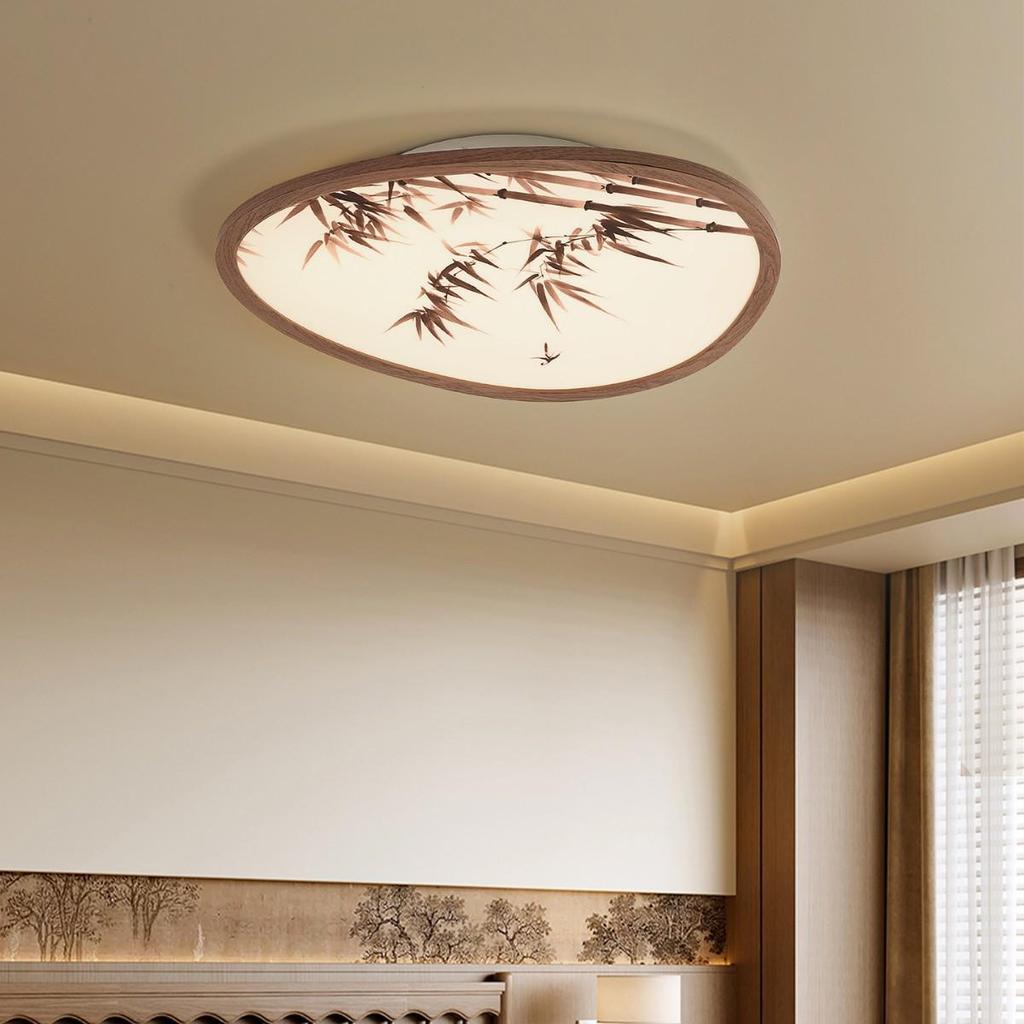 Ultra-Thin Pebble Ceiling Light with Song Dynasty Ink Aesthetics