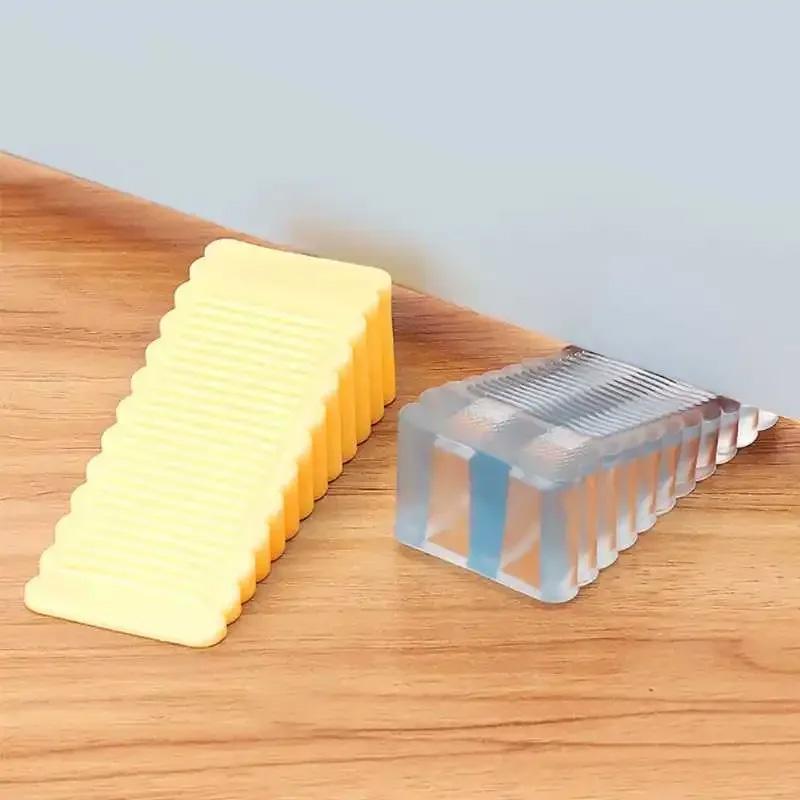 1pc Wedge Doorstops Safe Shock Absorbent Block Reusable Door Handle Stopper Convenient Rubber Anti-collision Doorstops