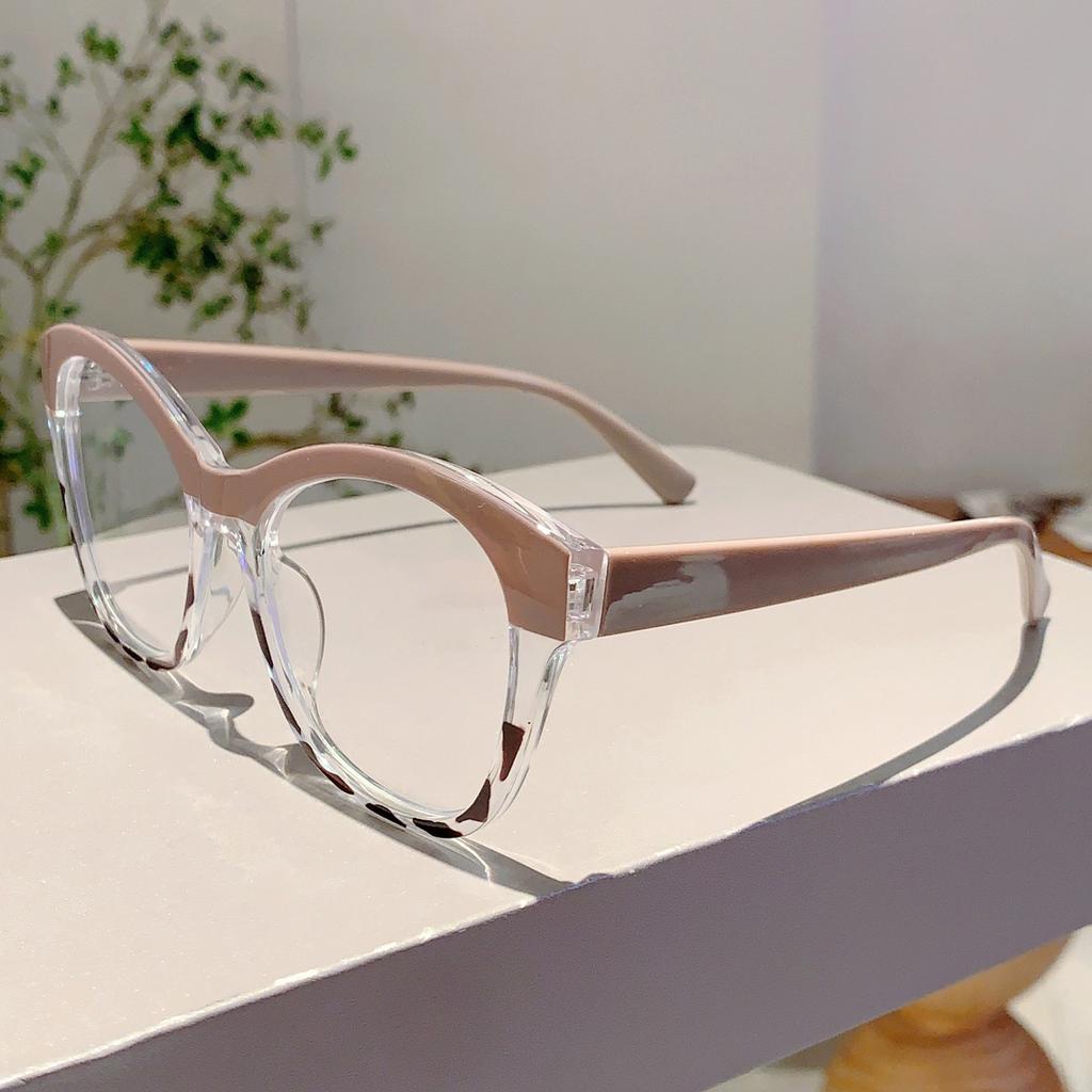KAMMPT Vintage Cat Eye Glasses Women Multicolor Rim Blue Light Blocking Eyewear Ins Trendy Fashion Non-prescription Eyeglasses