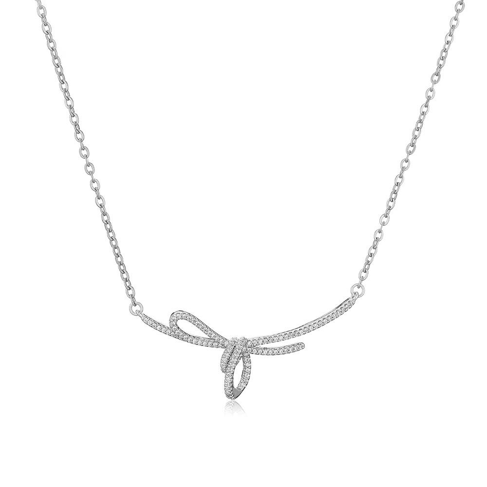 

HECHENG,Exquisite Bow Zircon Set Original Women s Necklace Earrings AAAAA Zircon High Quality Party Gift