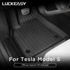 LUCKEASY for Tesla Model S Floor Mats 2024 TPE Fully Coverage Waterproof Non-Slip Foot Pads Liner Luggage Trunk Mat Accessories