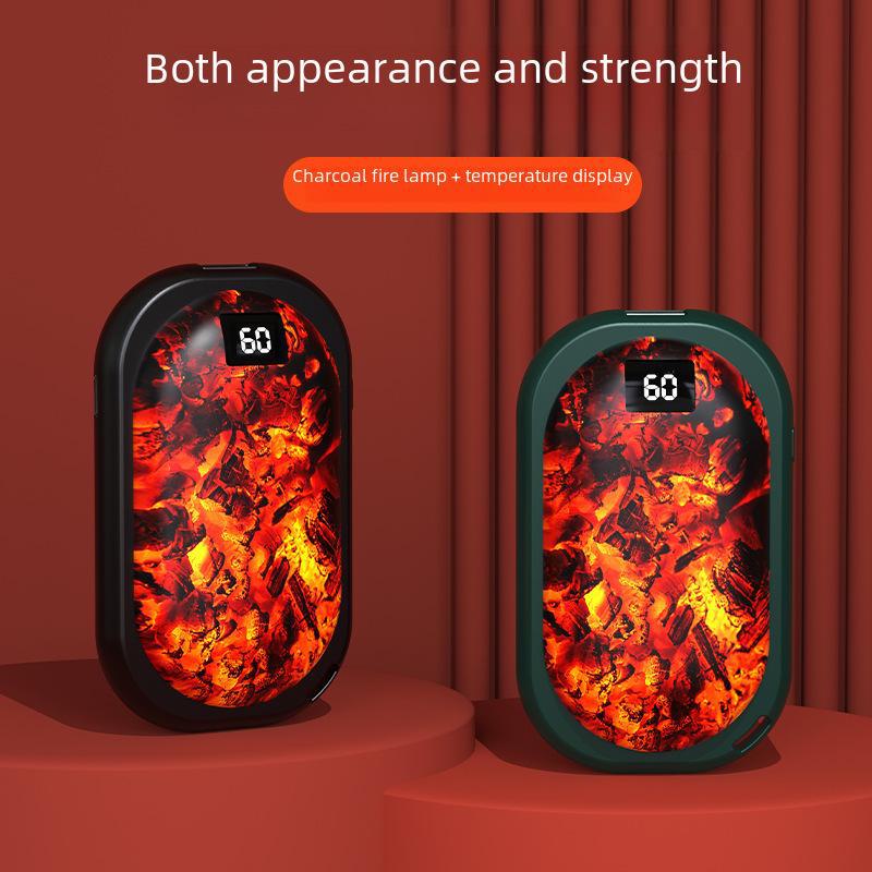 2025 Cross-Border Digital Hand Warmer: Dual-Sided Heating & Large Capacity Charcoal Fire Charging.
