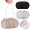 Elegant Rhinestones Clutch Egg Shape Evening Bag Wedding Bridal Beaded Women Evening Bag Chain Shoulder Handbags Luxury