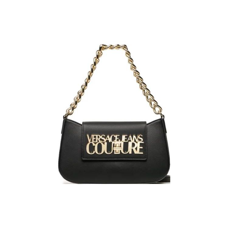 Versace Jeans Couture Metal Logo Lock Closure Polyester Shoulder Bag Small Women Shoulder Bag Black 74VA4BL2-ZS467-899