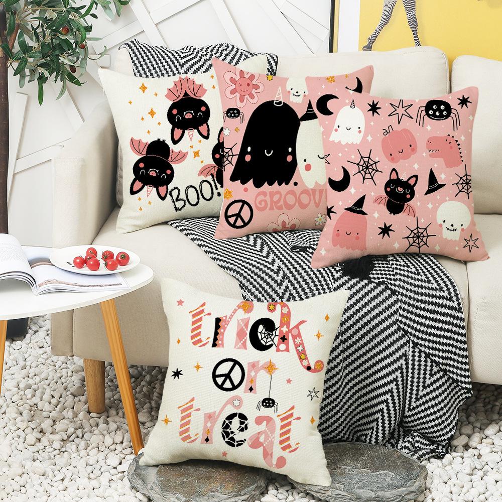 New Halloween Cute Ghost Pillowcase Bat Pillowcase Sofa Bedroom Pillowcase Bedside Backrest