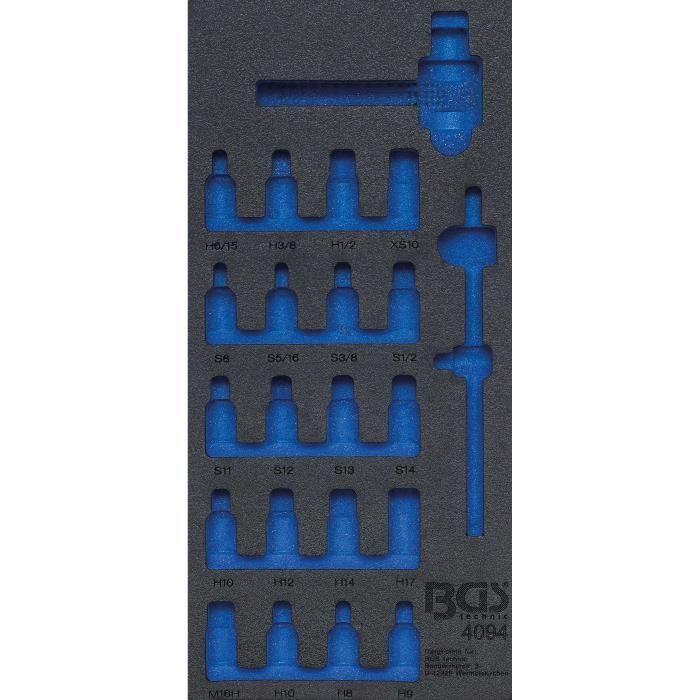 Insert de servante d'atelier - BGS - 4094-1 - Mousse robuste - Acier chrome-vanadium - 189x408x32mm