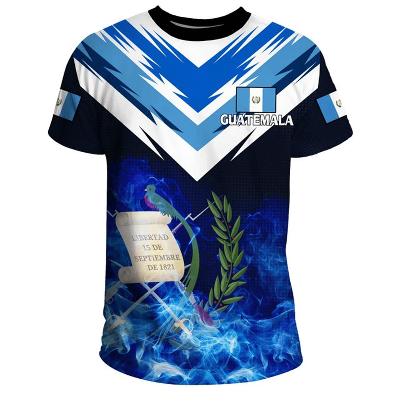 T-shirt Impression 3D Guatemala National Mode Harajuku Motif Drapeau Guatémaltèque T-shirts Manches Courtes Homme Hauts Oversize Enfants