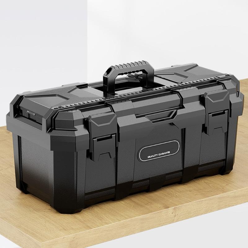 Reinforced Container Essential Tool Box with Secure Compartments Reinforced Mechanic Tool Chest Lockable Case for Repair