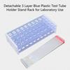 Sturdy 3 Tier Test Tube Organizers Laboratory Essentials 3 Tier Blue Test Tube Rack Durable Plastic Stand Shelves