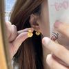 Antique gold craftsm Ruyi earrings for women Exquisitely carved vintage Court style gourd stud earings wedding  gifts