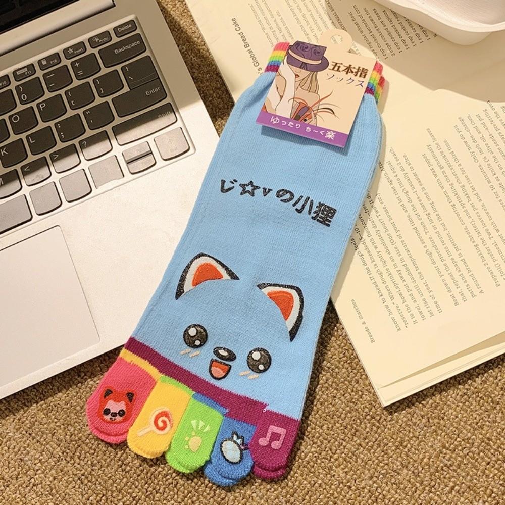 Funny Cartoon Five-finger Socks Breathable Sweat-absorbing Five-Toed Socks Cotton Socks Women