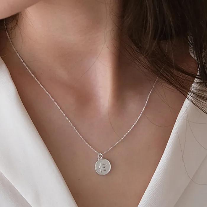 Olive coin necklace